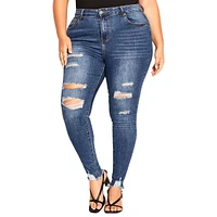 City Chic Plus Asha Wild Rose Skinny Jean