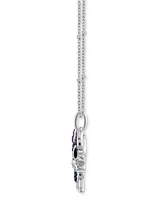 Wonder Fine Jewelry Multicolor Diamond Stitch 18" Pendant Necklace (1/6 ct. t.w.) in Sterling Silver
