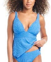 Bar Iii Women's Hankey Textured Tankini Top, Created for Macy's