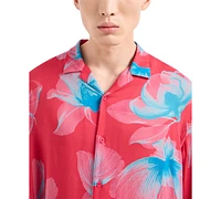 A|X Armani Exchange Men's Boxy-Fit Floral Shirt