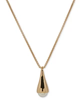 Dkny Two-Tone Bead 40" Adjustable Pendant Necklace