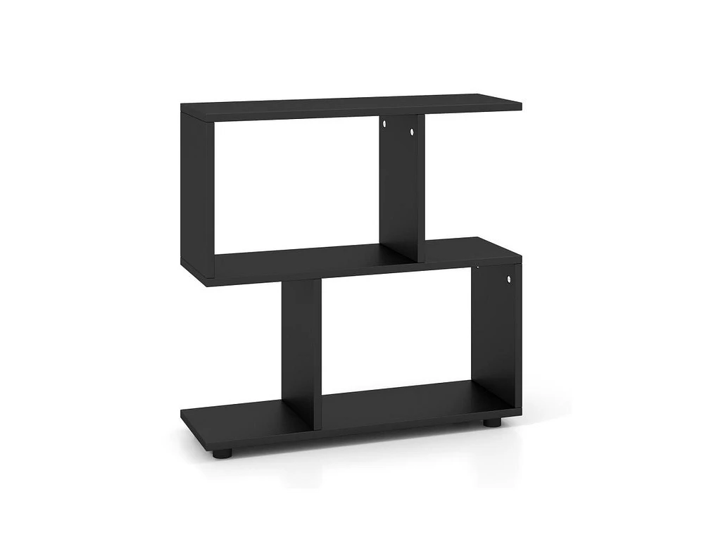 24 Inch 3-Tier Geometric Bookshelf with Thick Foot Pads