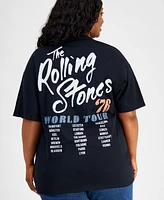 Love Tribe Trendy Plus Rolling Stones Graphic Print Crewneck Cotton T-Shirt
