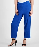 Ak Anne Klein Petite Pull-On Mid-Rise Wide-Leg Pants