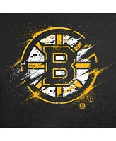 Men's Fanatics Black Boston Bruins Splatter Logo T-shirt