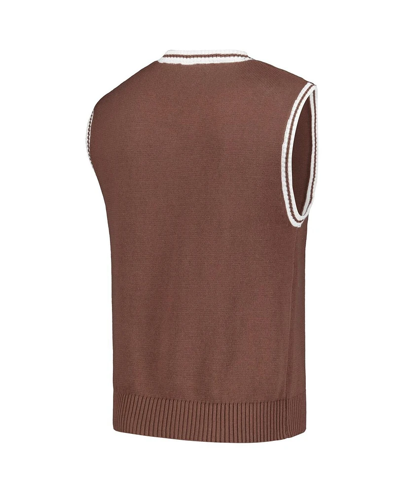 Men's Pleasures Brown San Francisco Giants Knit V-Neck Pullover Sweater Vest