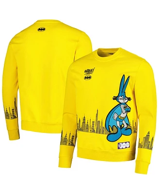 Men's Freeze Max Yellow Looney Tunes Bugs Bunny Batman Pullover Sweatshirt