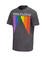 Men's Black Pink Distressed Floyd Prism Washed T-shirt