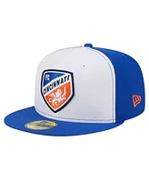 Men's New Era White, Blue Fc Cincinnati 2024 Kick Off Collection 59FIFTY Fitted Hat