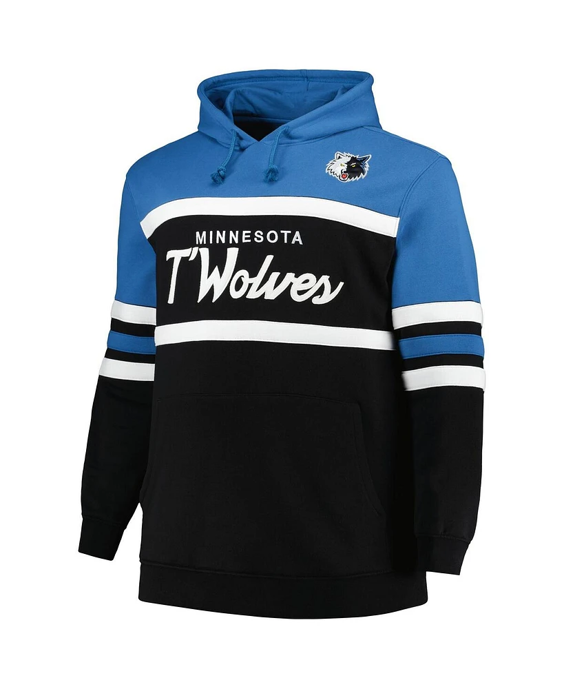 Men's Mitchell & Ness Black Minnesota Timberwolves Big Tall Hardwood Classics Head Coach Pullover Hoodie