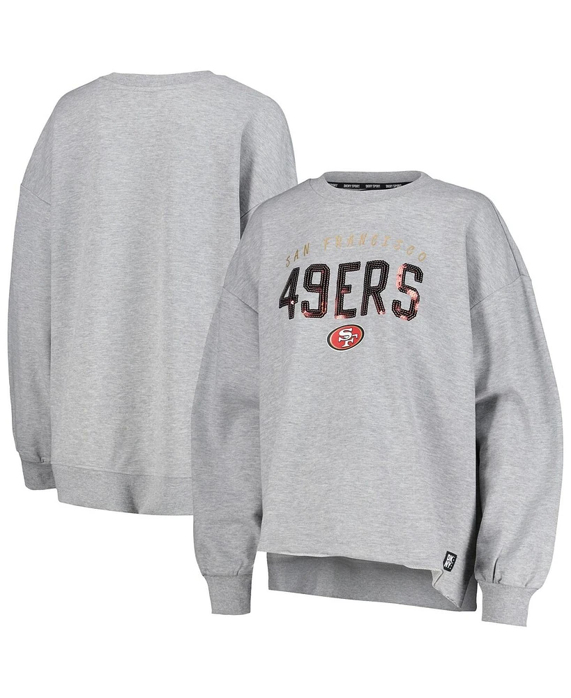 Women's Dkny Sport Heather Charcoal San Francisco 49ers Penelope Pullover Sweatshirt