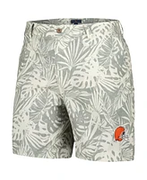 Men's Margaritaville Gray Cleveland Browns Sandwashed Monstera Print Amphib Shorts