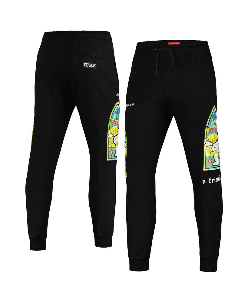 Men's Freeze Max Black Peanuts Snoopy A Friend Jogger Pants