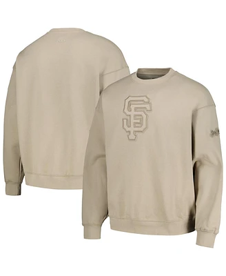 Men's Pro Standard Pewter San Francisco Giants Neutral Drop Shoulder Pullover Sweatshirt
