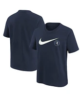 Big Boys and Girls Nike Navy Minnesota Timberwolves Swoosh T-shirt