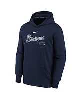 Big Boys Nike Navy Atlanta Braves Authentic Collection Performance Pullover Hoodie