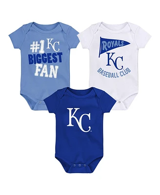 Baby Boys and Girls Fanatics Kansas City Royals Fan Pennant 3-Pack Bodysuit Set