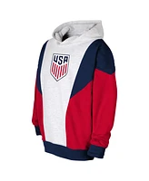 Big Boys and Girls Ash, Navy Usmnt Champion League Fleece Pullover Hoodie