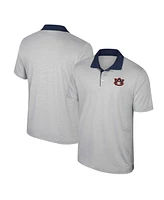 Men's Colosseum Gray Auburn Tigers Tuck Striped Polo Shirt