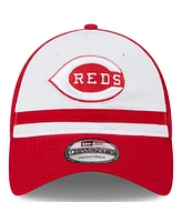 Youth Boys and Girls New Era White Cincinnati Reds 2024 Batting Practice 9TWENTY Adjustable Hat