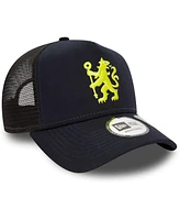 Men's New Era Navy Chelsea Essential 9FORTY Trucker Adjustable Hat