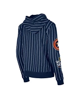 Women's New Era Navy Houston Astros Pinstripe Tri-Blend Full-Zip Hoodie Jacket