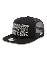 Men's New Era Black Chicago White Sox Street Team A-Frame Trucker 9FIFTY Snapback Hat