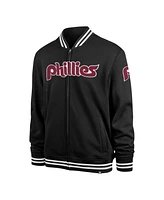 Men's '47 Brand Black Philadelphia Phillies Wax Pack Pro Camden Full-Zip Track Jacket