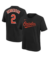 Big Boys and Girls Nike Gunnar Henderson Black Baltimore Orioles Name and Number T-shirt
