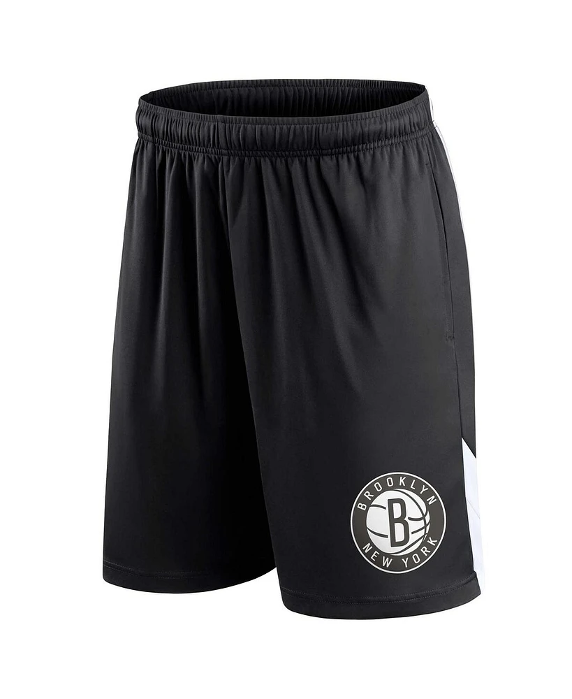Men's Fanatics Black Brooklyn Nets Slice Shorts