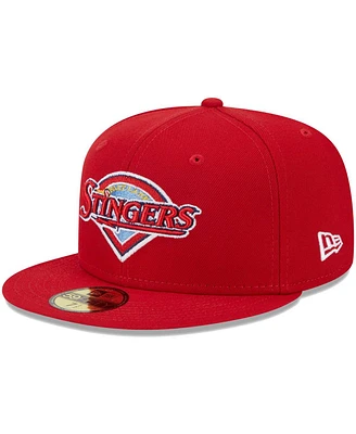 Men's New Era Red Salt Lake Bees Theme Nights Stingers 59FIFTY Fitted Hat