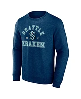 Men's Fanatics Navy Seattle Kraken Classic Arch Pullover Sweatshirt