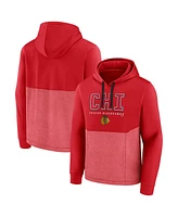 Men's Fanatics Red Chicago Blackhawks Successful Tri-Blend Pullover Hoodie