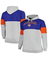 Men's Fanatics Blue, Orange New York Knicks Big and Tall Pullover Hoodie