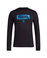 Men's adidas Black San Jose Earthquakes Local Pop Aeroready Long Sleeve T-shirt