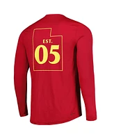 Men's adidas Red Real Salt Lake Jersey Hook Aeroready Long Sleeve T-shirt