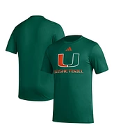 Men's adidas Miami Hurricanes Fadeaway Basketball Pregame Aeroready T-shirt