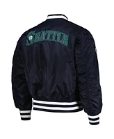 Men's New Era x Alpha Industries Navy, Camo Seattle Mariners Reversible Full-Zip Bomber Jacket