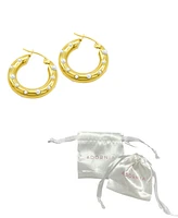 Adornia Tarnish Resistant 14K Gold-Plated Imitation Pearl-Studded Hoop Earrings