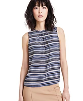 Anne Klein Women's Printed Pleated Top