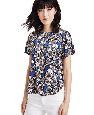 Anne Klein Women's Printed Short-Sleeve Blouse