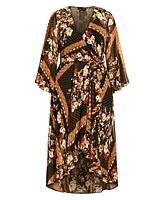 City Chic Plus Falling Floral Maxi Dress