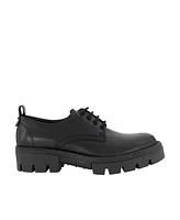 Karl Lagerfeld Paris Men's White Label Leather Plain Toe Derby On Lug Sole Shoes