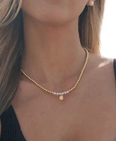 Sterling Forever Silver-Tone or Gold-Tone Cultured Pearl And Shell Pendant Marjorie Necklace