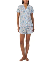 Lauren Ralph Women's 2-Pc. Floral Boxer Pajamas Set