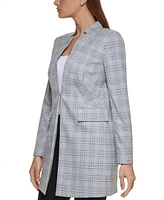 Dkny Petite Plaid Topper Jacket