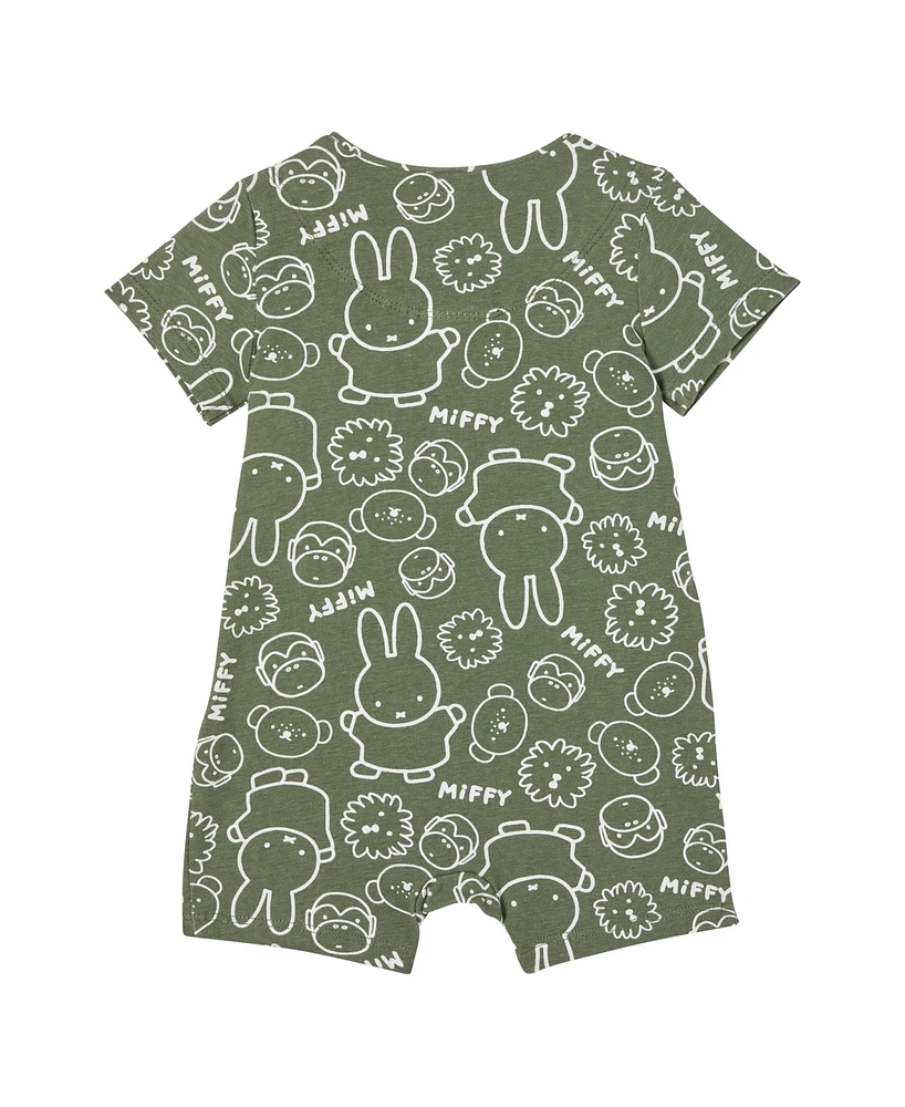 Cotton On Baby Boys and Baby Girls The Billie Short Sleeve Zip Romper License