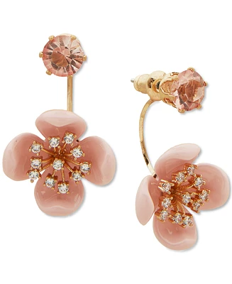 lonna & lilly Gold-Tone Crystal Color Flower Front-to-Back Earrings