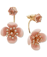 lonna & lilly Gold-Tone Crystal Color Flower Front-to-Back Earrings