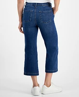 Style & Co Petite High-Rise Cropped Wide-Leg Jeans, Created for Macy's